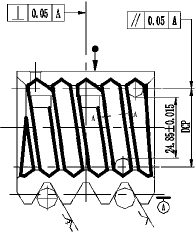 Interprocess calibration sample piece design and application method of mechanical steering gear nut