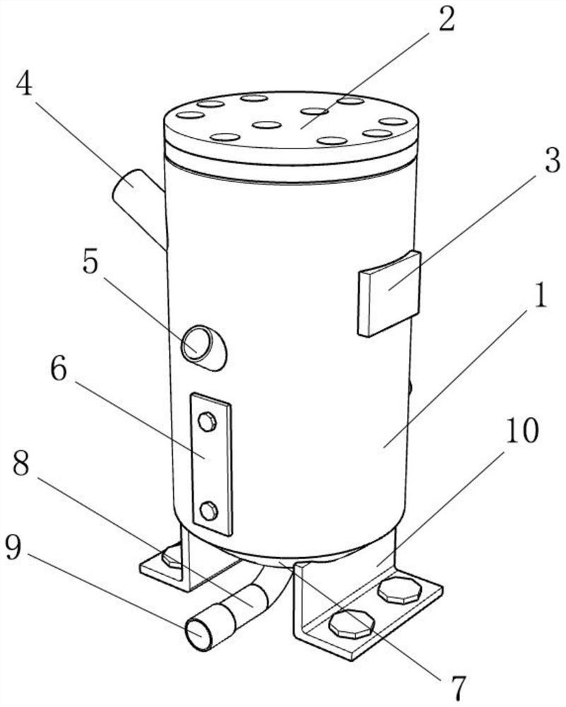 Direct connection type screw air compressor oil-gas separation assembly,