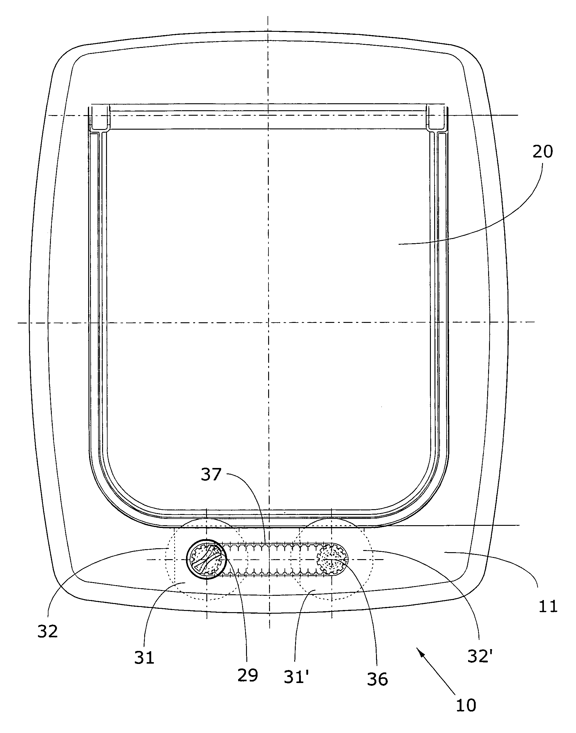 Swing flap for the entry and exit of pets