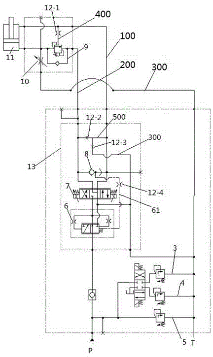 Piston lifting mechanism and hydraulic control device thereof