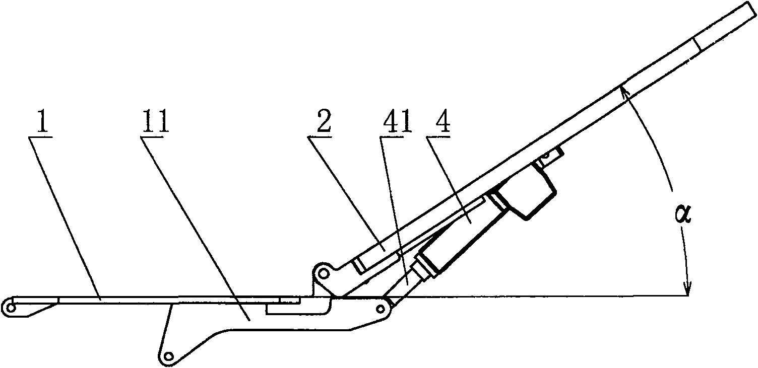 Angle regulating device for blood-drawing chair back plate