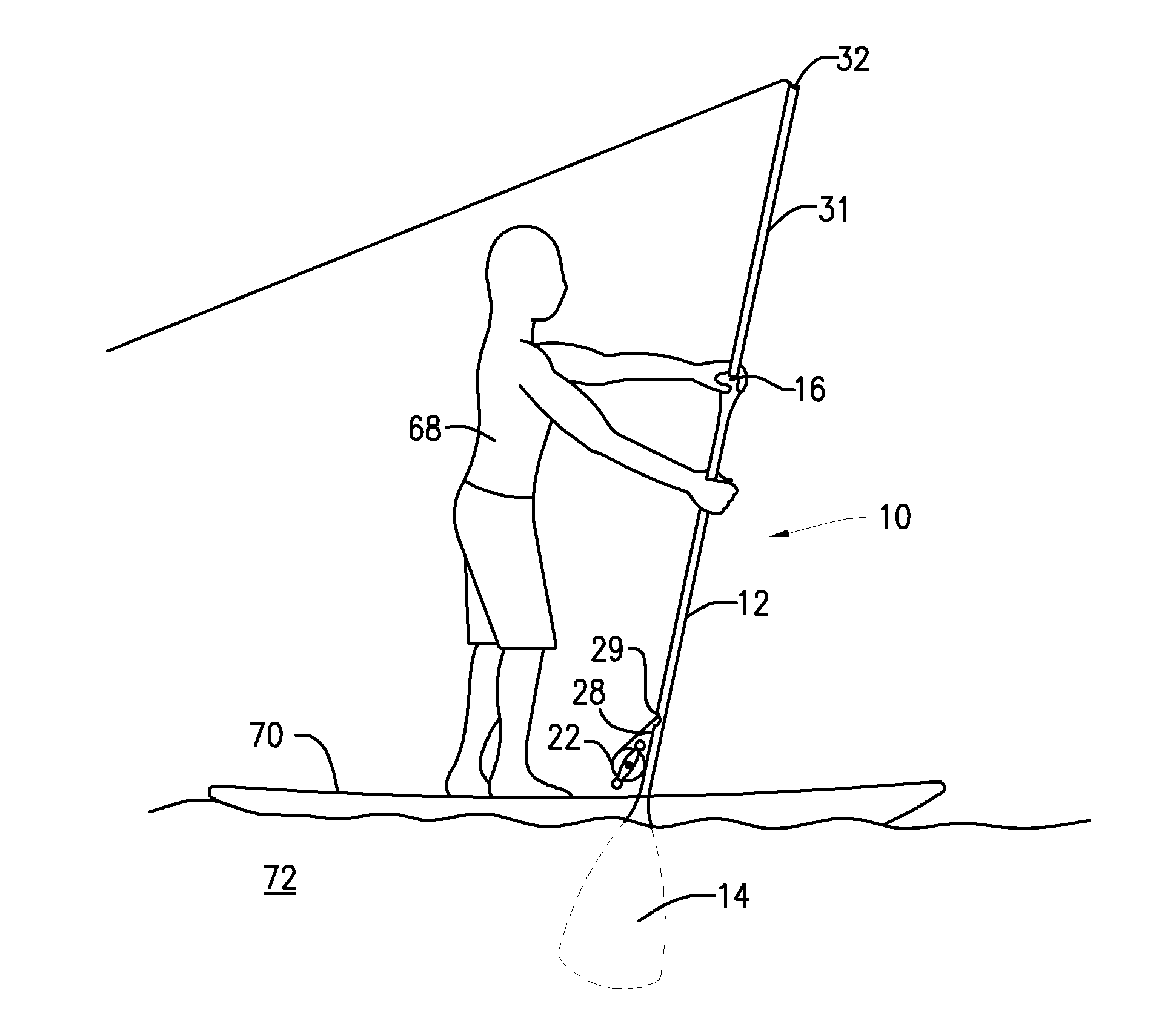 Combination paddle and fishing rod