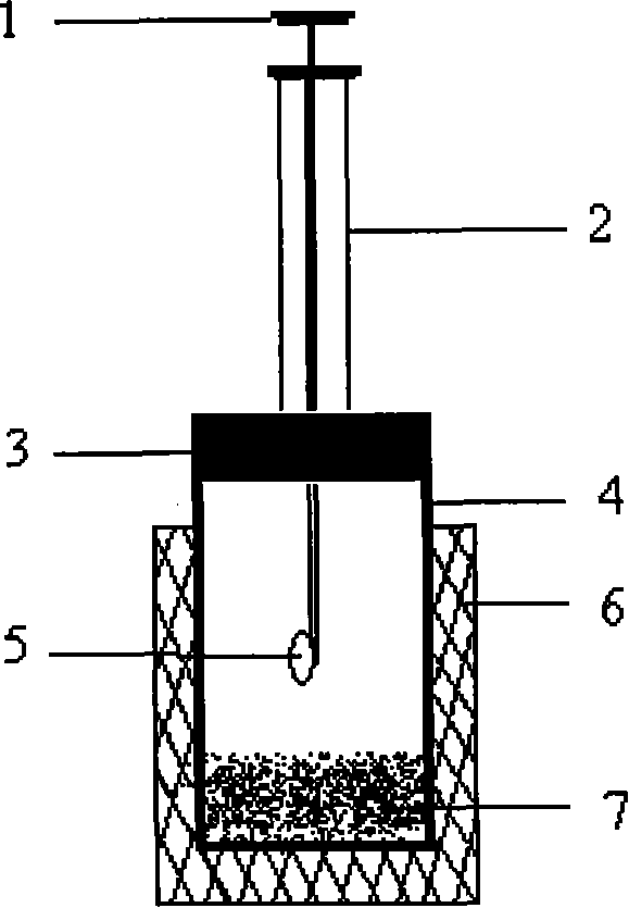 Top cavity syringe needle tip deriving method for sample and its uses