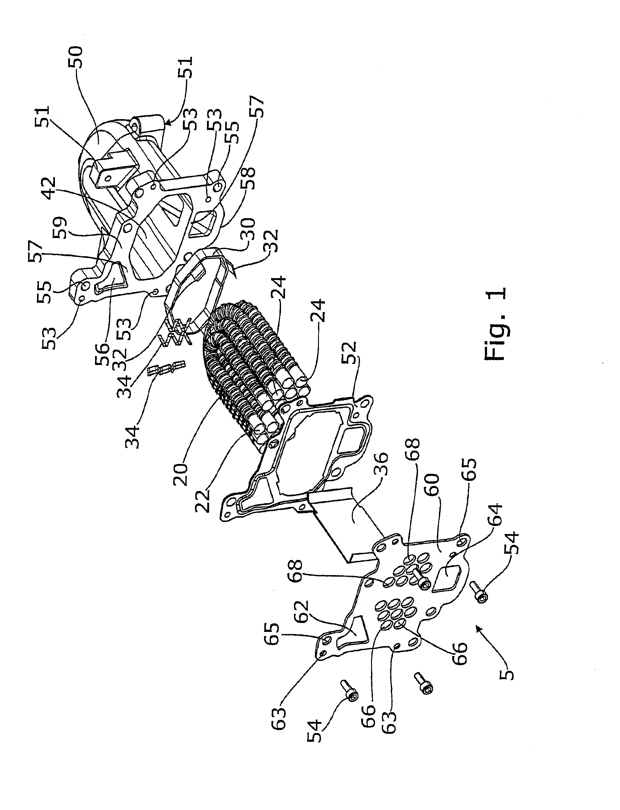 Exhaust gas heat exchanger with an oscillation attenuated bundle of exchanger tubes