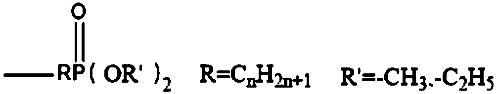 A kind of synthetic method of polysiloxane containing phosphonate group