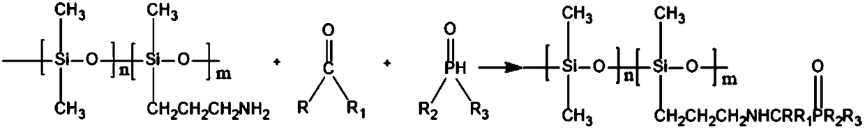 A kind of synthetic method of polysiloxane containing phosphonate group