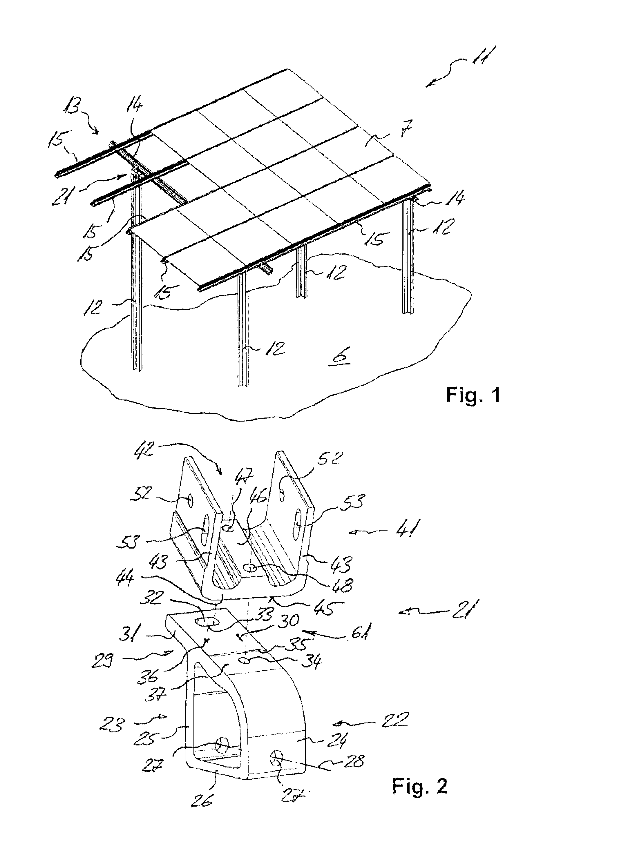 Connecting device for a frame structure