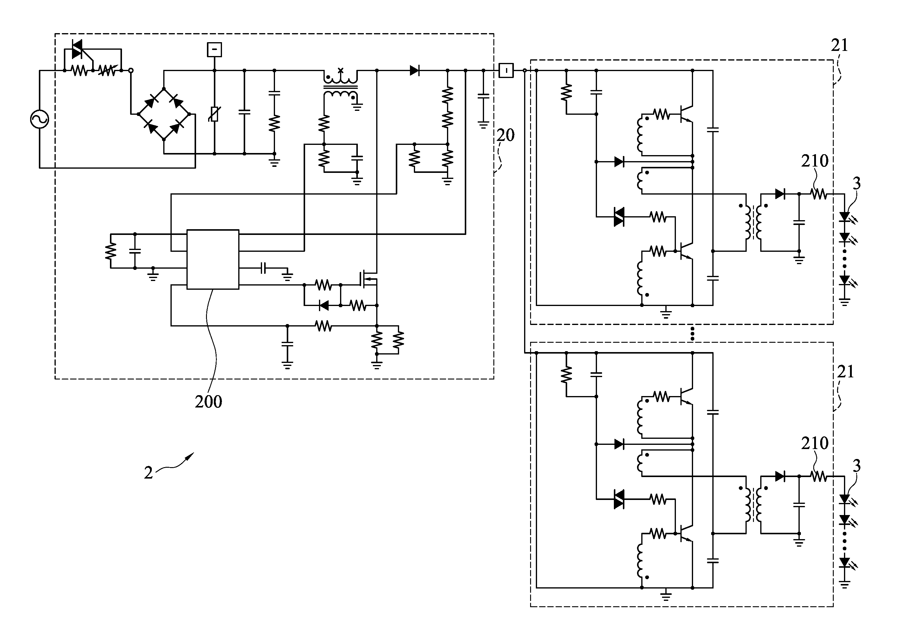 Self-excited TRIAC dimming circuit
