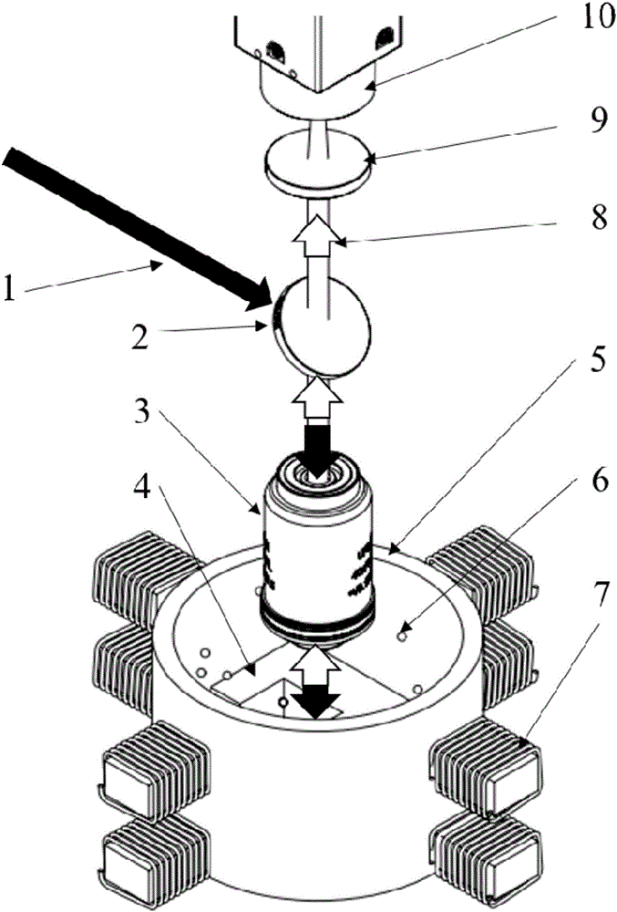 Random reconstruction micro-dimension measuring device based on magnetic fluorescent microspheres and micro-dimension measuring method thereof