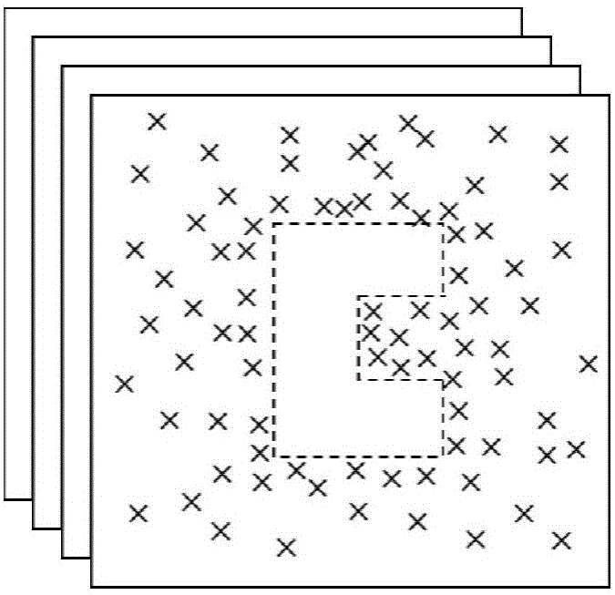 Random reconstruction micro-dimension measuring device based on magnetic fluorescent microspheres and micro-dimension measuring method thereof