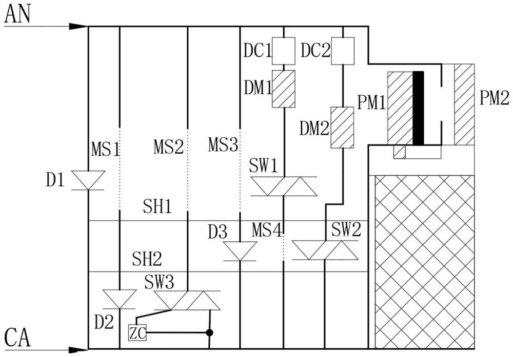 An integrated control switch for controlling a solenoid valve linked with a gas detector