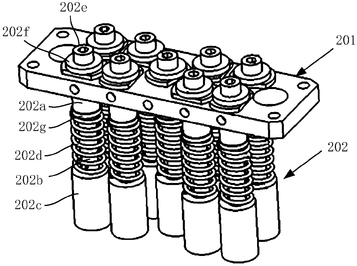 A universal end effector for a robot handling brake pads