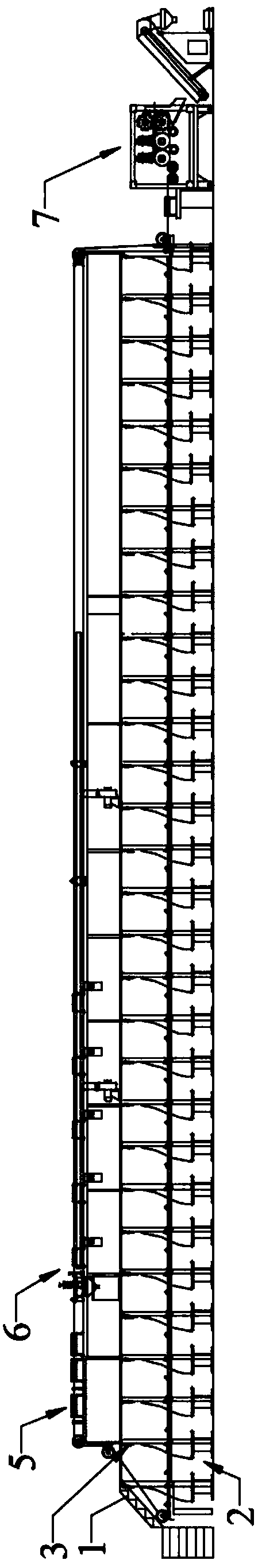 Manufacturing equipment for rows of steel fibers