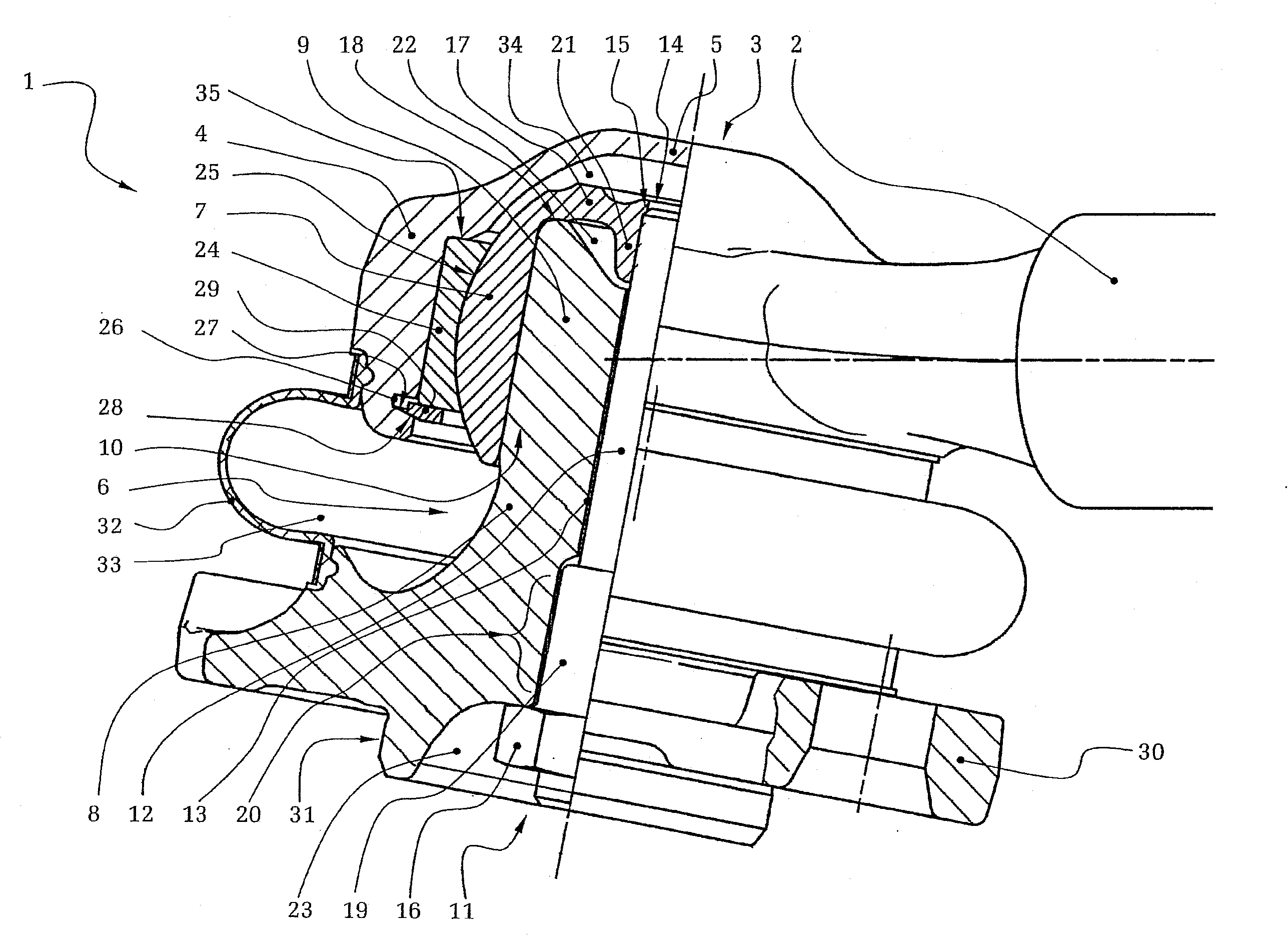 Central joint for a steering triangle of moto vehicles