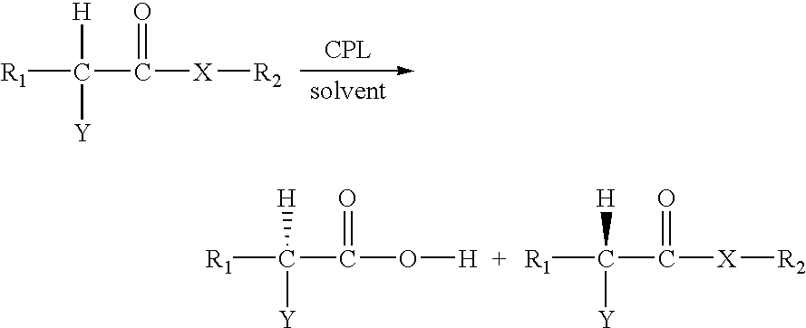 Enzymatic resolution of an alpha-substituted carboxylic acid or an ester thereof by Carica papaya lipase