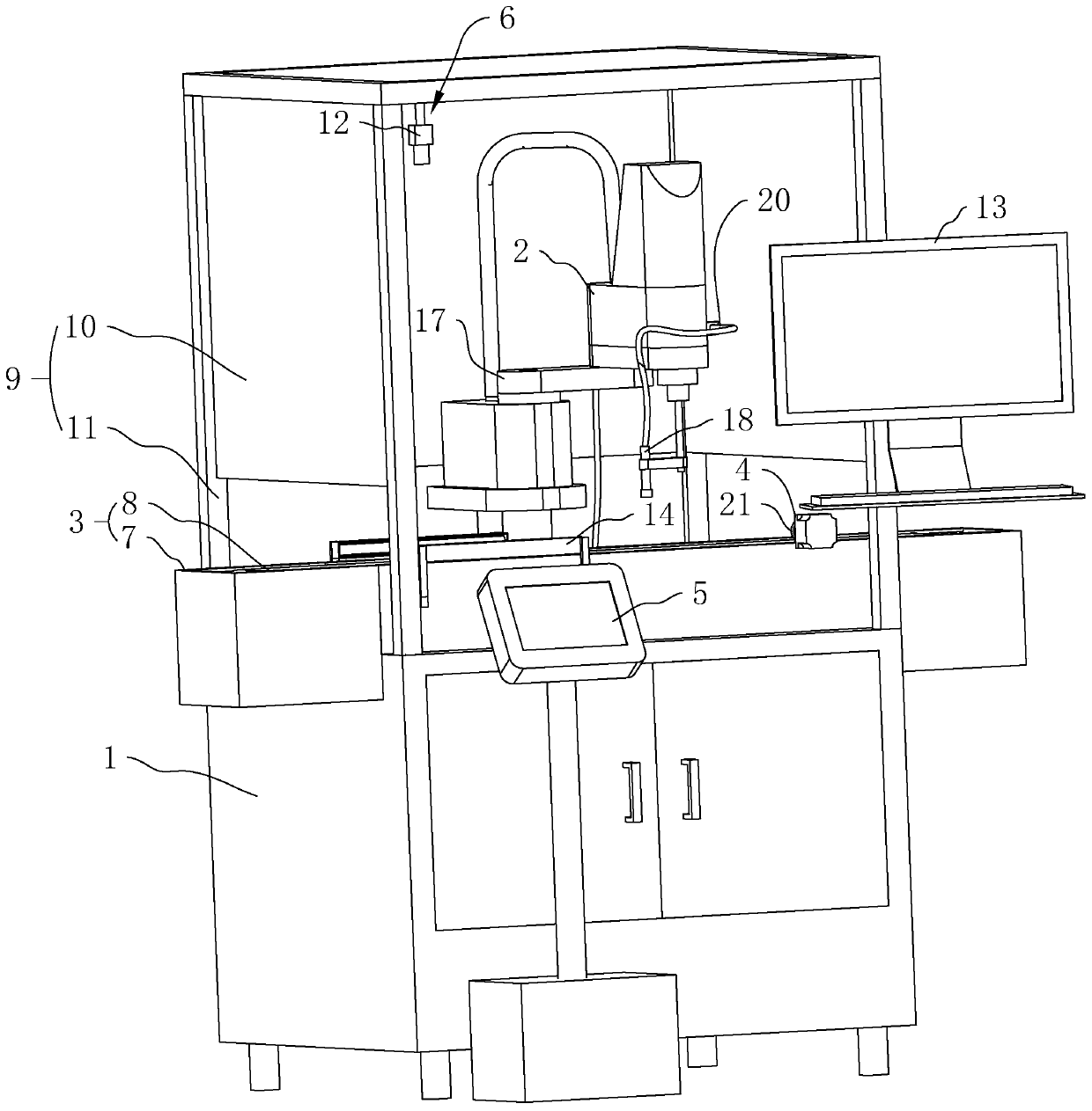 Material taking device and method based on visual following