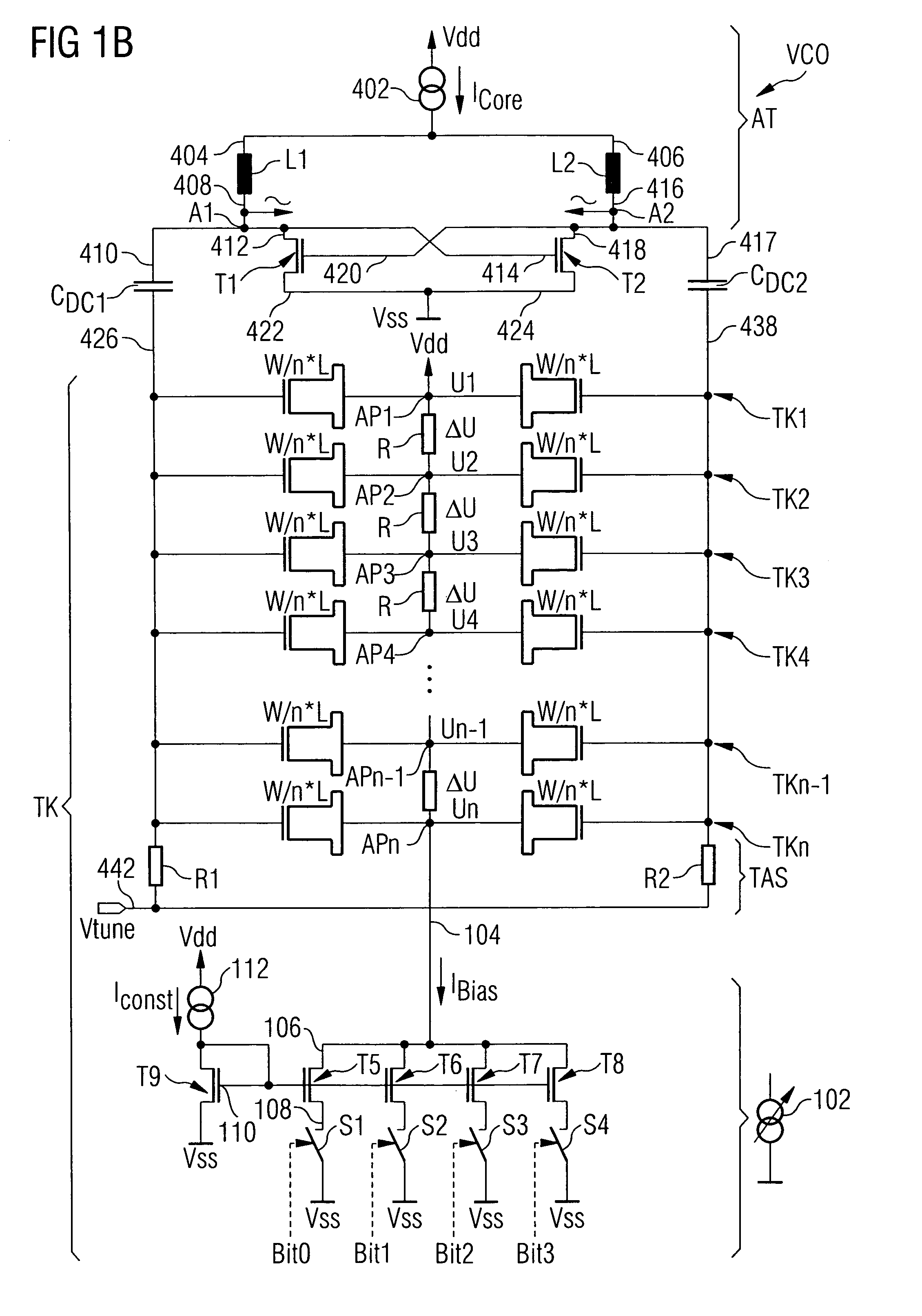 Circuit with variable capacitance and method for operating a circuit with variable capacitance
