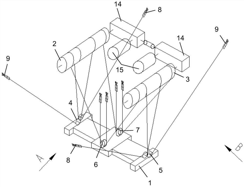 Double-drum anti-swing portal frame trolley system