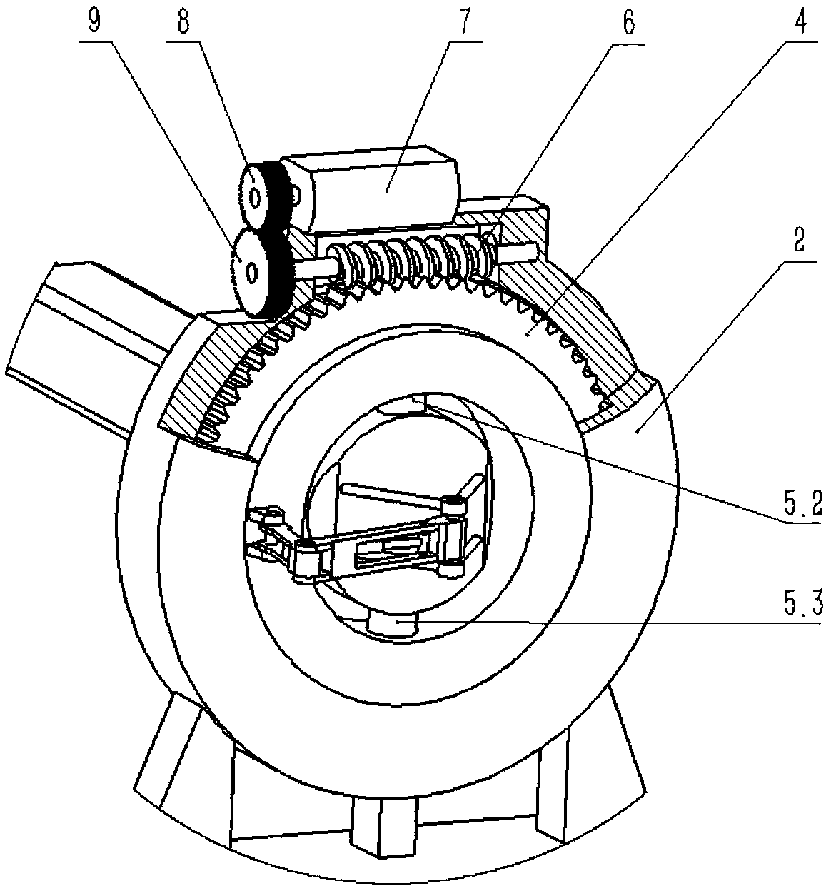 Mechanical arm device for replacing lining plates of ball mill