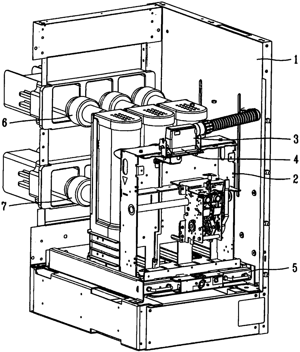 Conveyor for pull-out circuit breakers