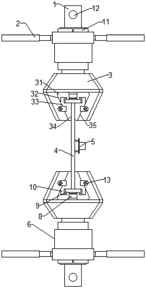 Auxiliary tool and method for carrying out tensile test on engine part