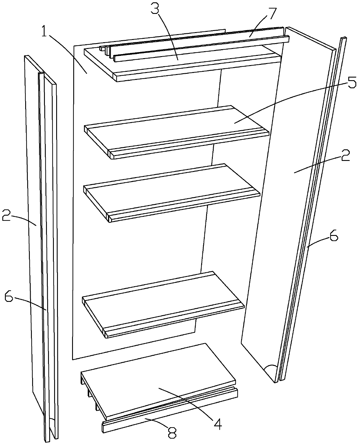 Household cloakroom cabinet and installation method thereof