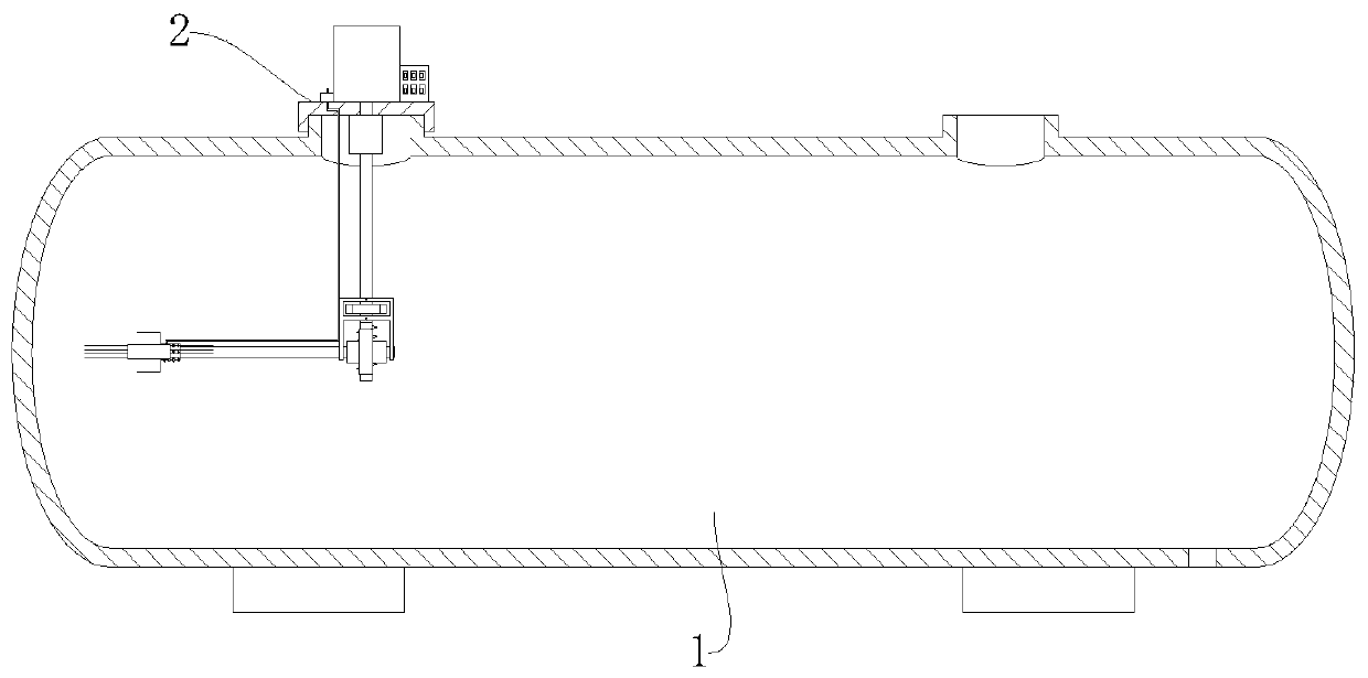 Fully-automatic cleaning device for novel horizontal type chemical storage tank