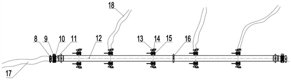 Large drift diameter high-low pressure distribution fracturing "-"-shaped manifold device