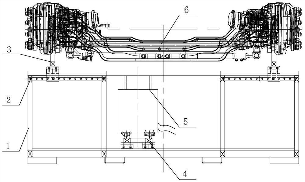 Passenger car front axle offline preassembling system and front axle automatic tightening and supporting device