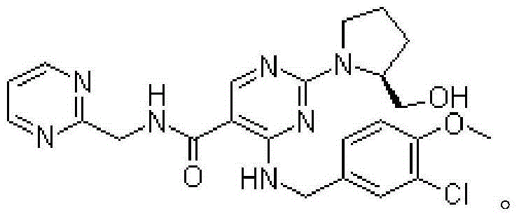 Preparation method of 4-[(3-chlorine-4-methoxyl benzyl) amino]-2-[2-(hydroxymethyl)-1-pyrrolidyl]-pyrimidine-5-nonanoic acid-ethyl ester