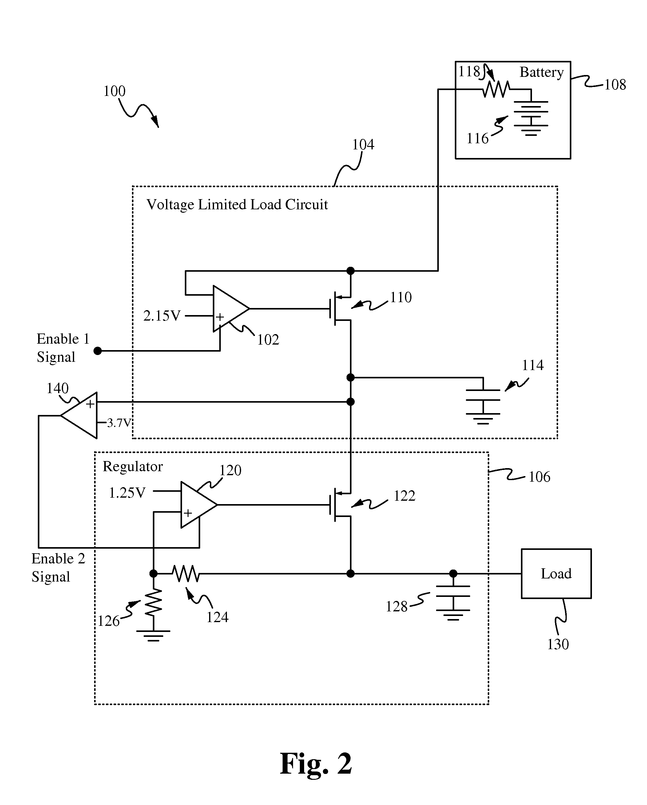 Circuit topology for regulating power from low capacity battery cells