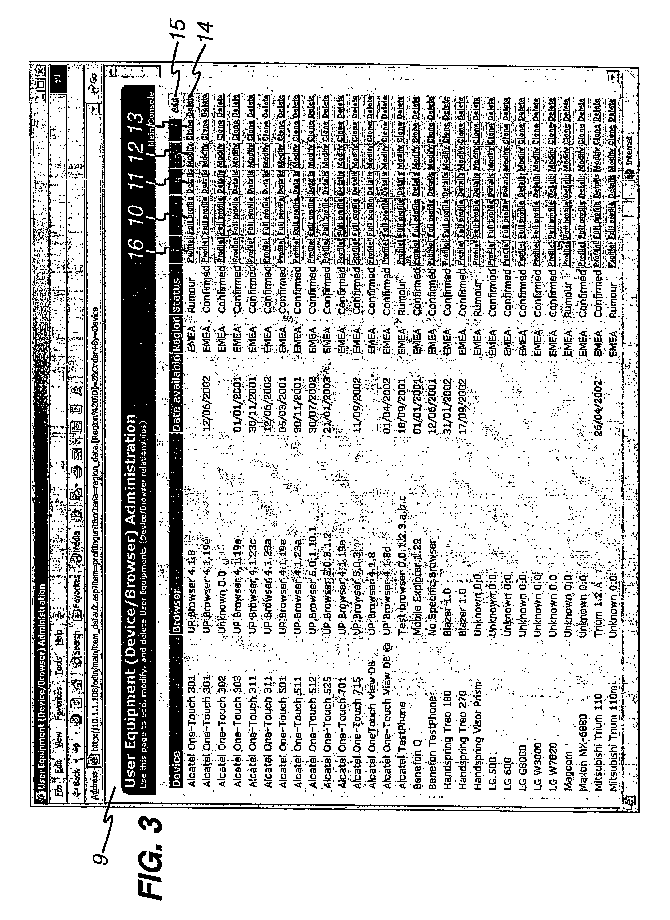 Method and apparatus for profiling characteristic of mobile devices