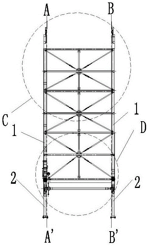 Modular assembling vertical circulation stereo garage frame body