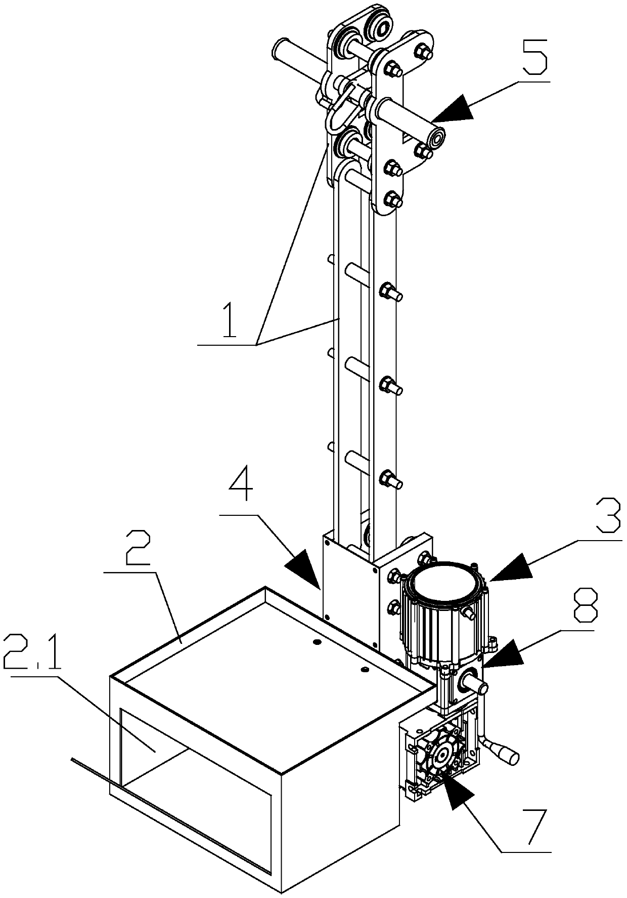 Lifting device in track structure