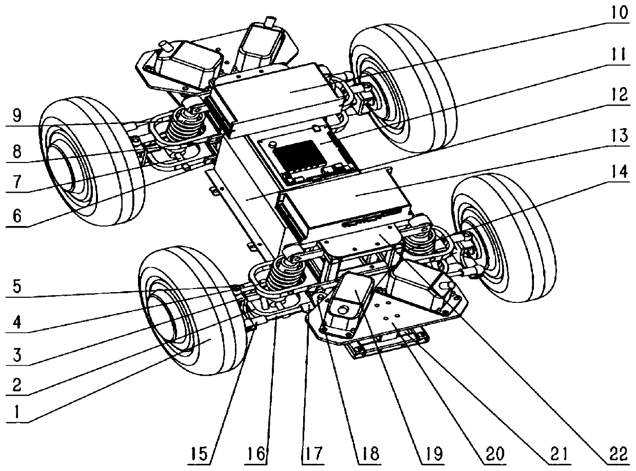 Four-wheel independent steering robot chassis