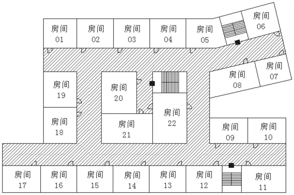 Skeleton extraction and feature recognition method for plane traffic space of building