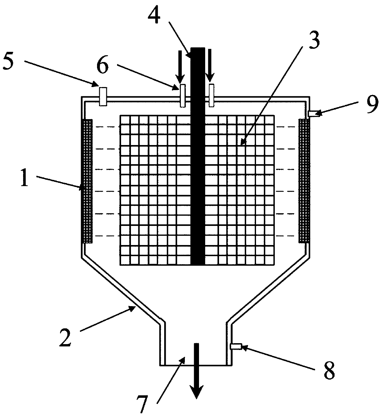 Device for heat and mass transfer and reaction of high-viscosity materials
