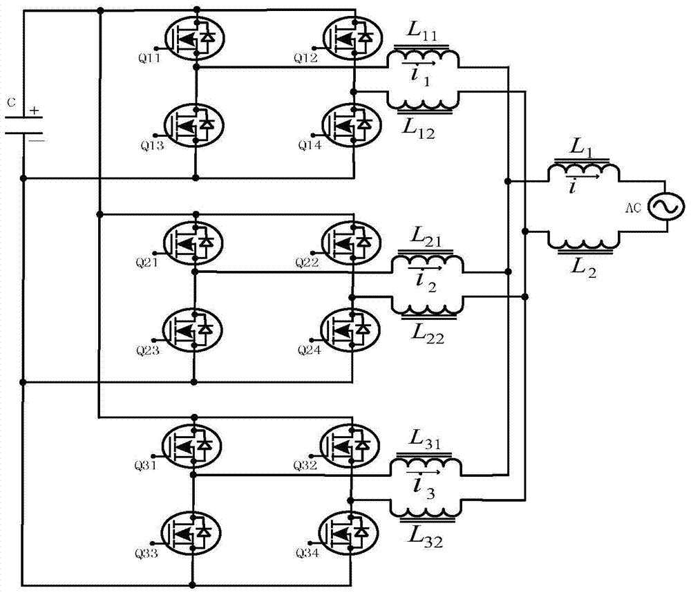 No current ripple full bridge grid-connected inverter circuit
