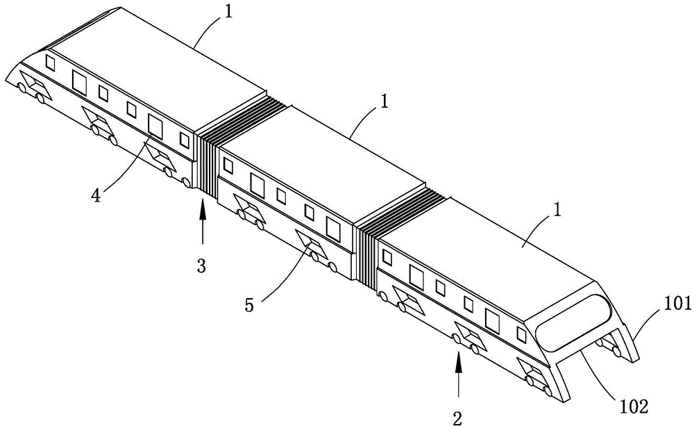 Bus utilizing space above road