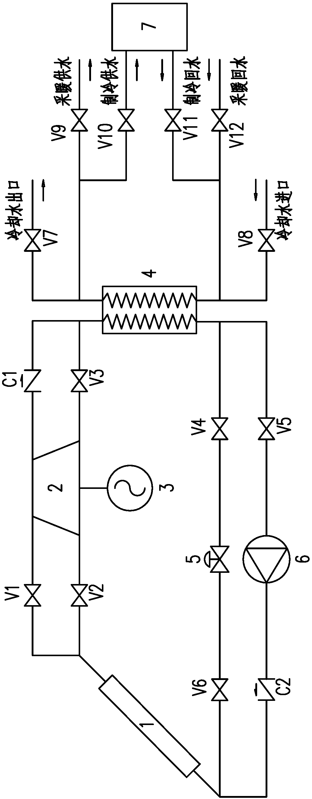 Direct evaporative solar heat, power and cooling cogeneration system and its control method