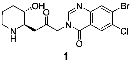 Synthetic method for halofuginone and intermediate of halofuginone