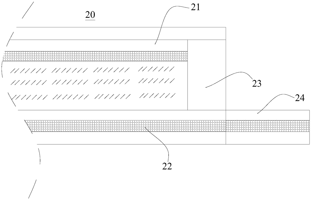 LCD display module and display device for improving sealing performance of adhesive side