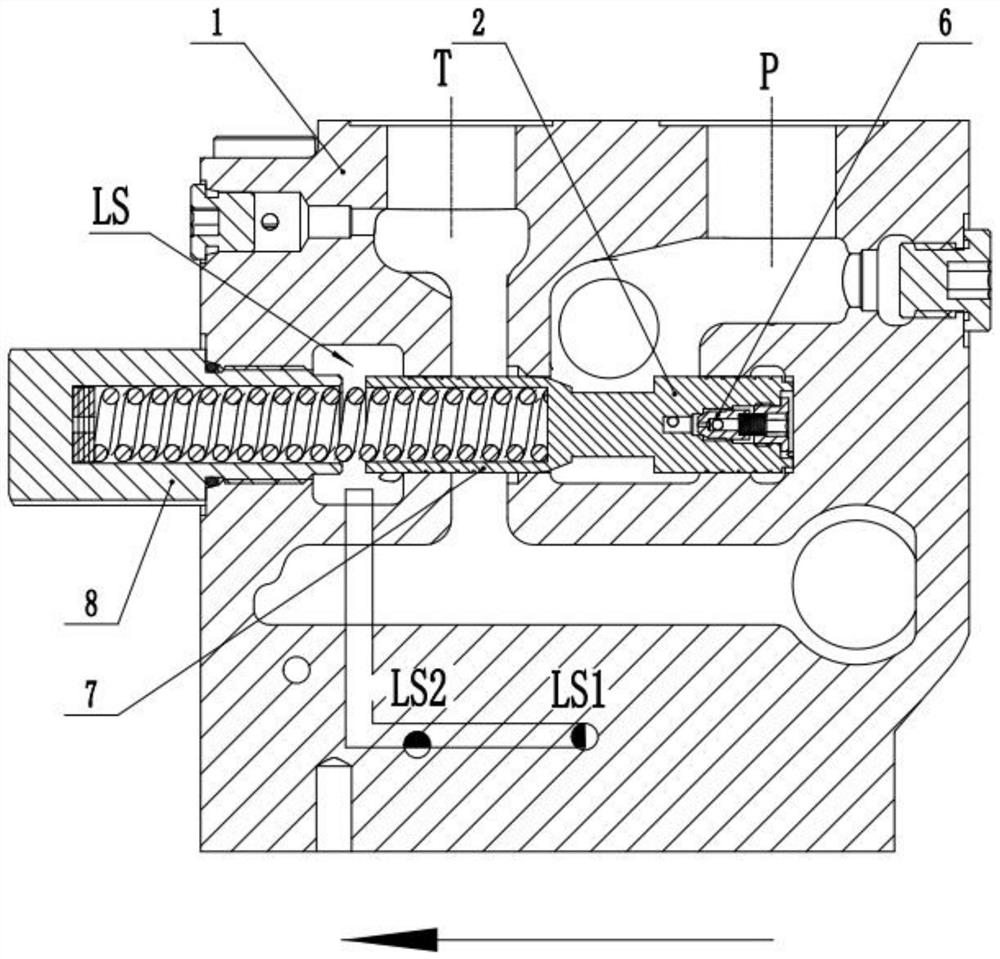 Constant pressure difference valve with buffering function