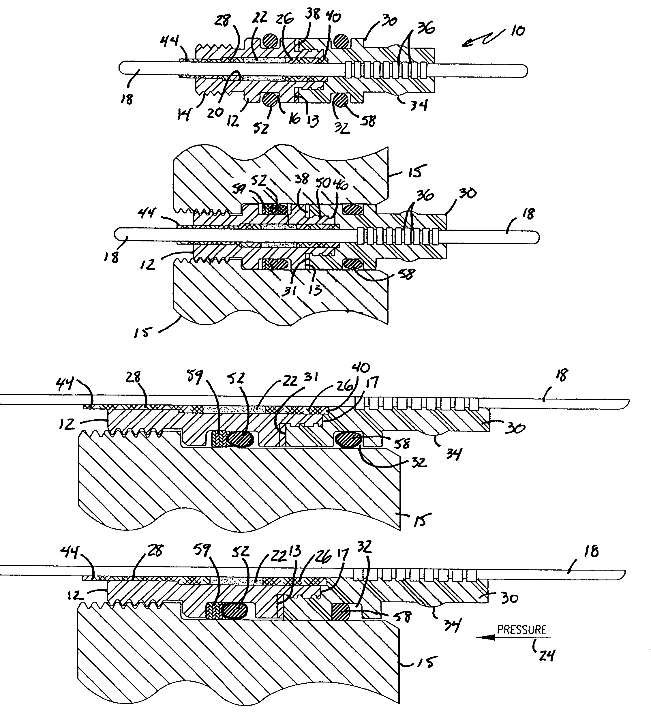Hybrid glass-sealed electrical connectors