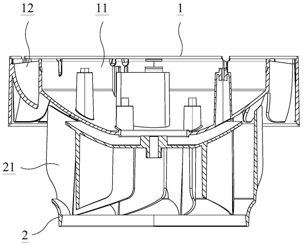 Enveloping type wind wheel air duct structure