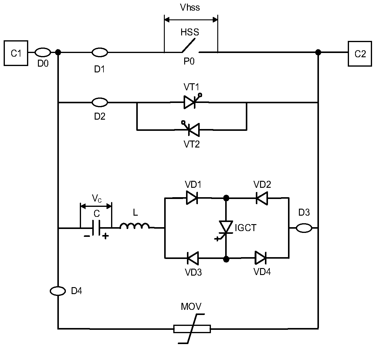 Bidirectional hybrid DC circuit breaker based on capacitor pre-charge transfer and breaking method