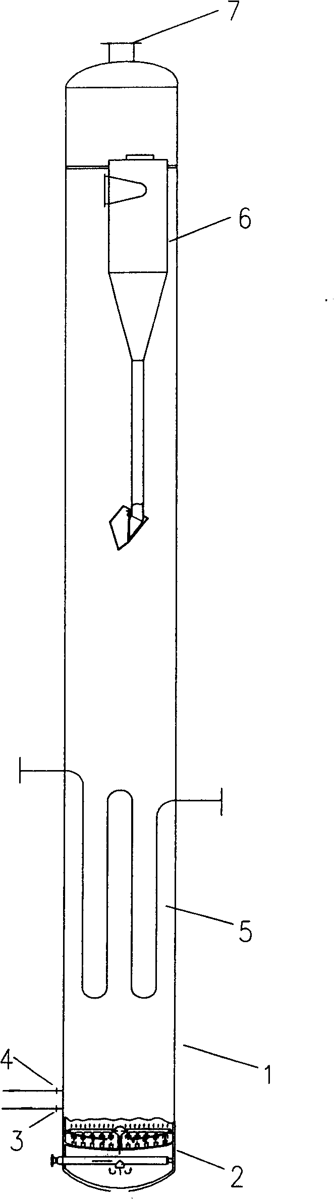 Fluidized bed reactor used for Fischer-Tropsch synthesis