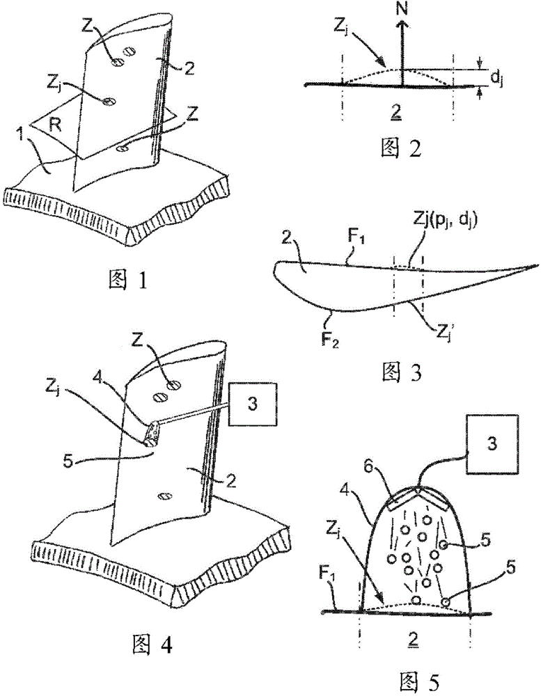 Method for reshaping a turbomachine blade that has at least one zone that has become deformed using peening