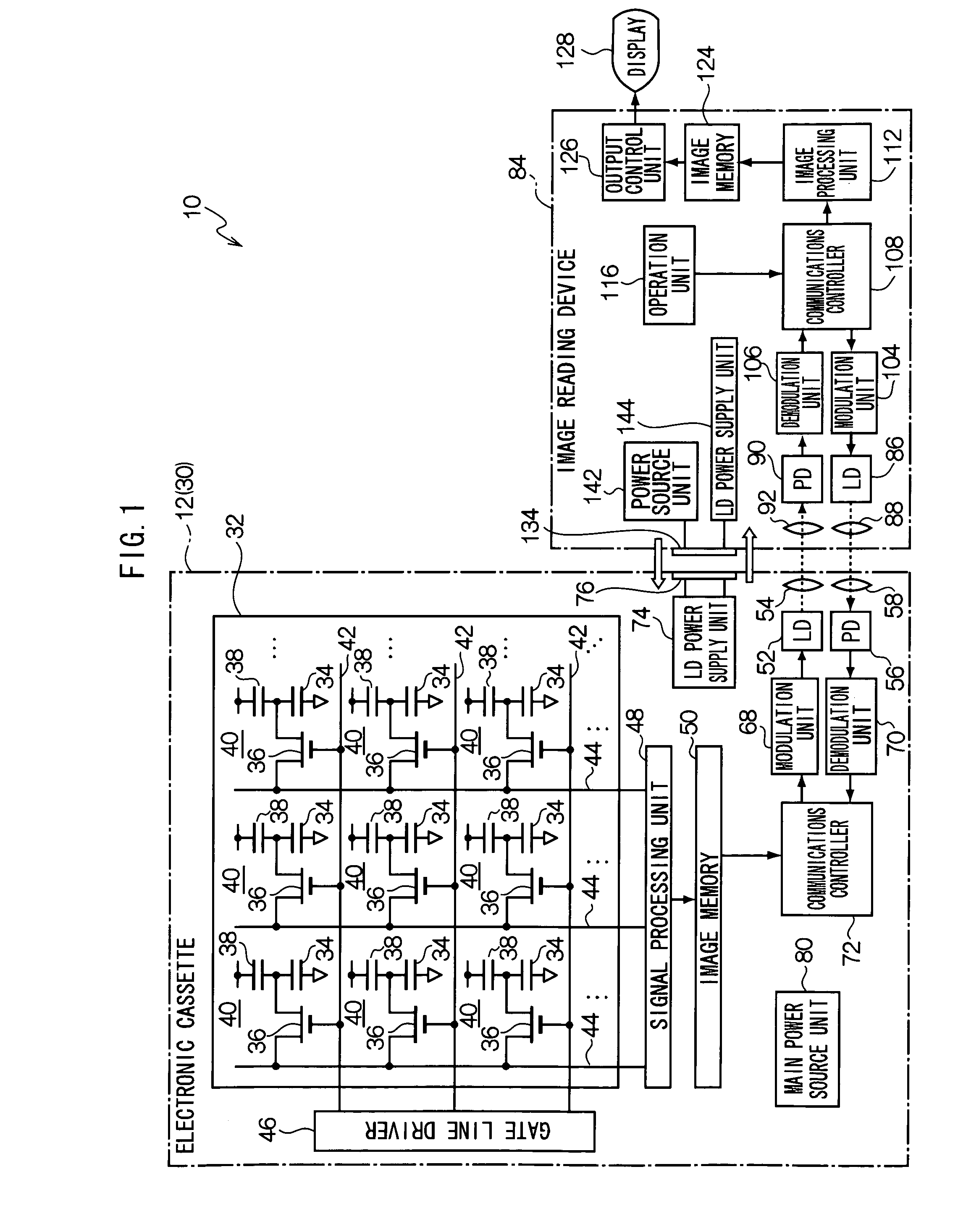 Electronic device for transmitting and receiving information by means of laser light