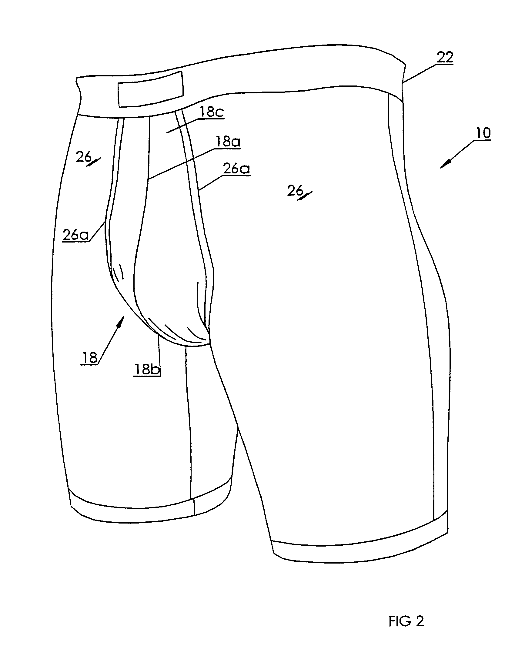 Underwear garment for a male